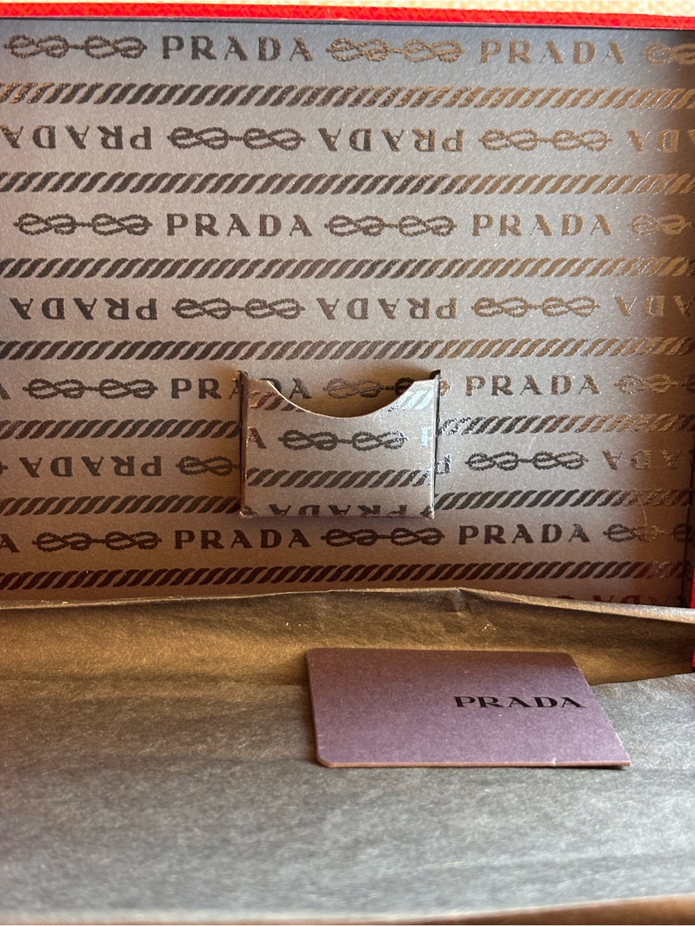 PRADA Authentic Red Saffiano Luxury Presentation Gift Storage Box Set - Picture 4 of 10